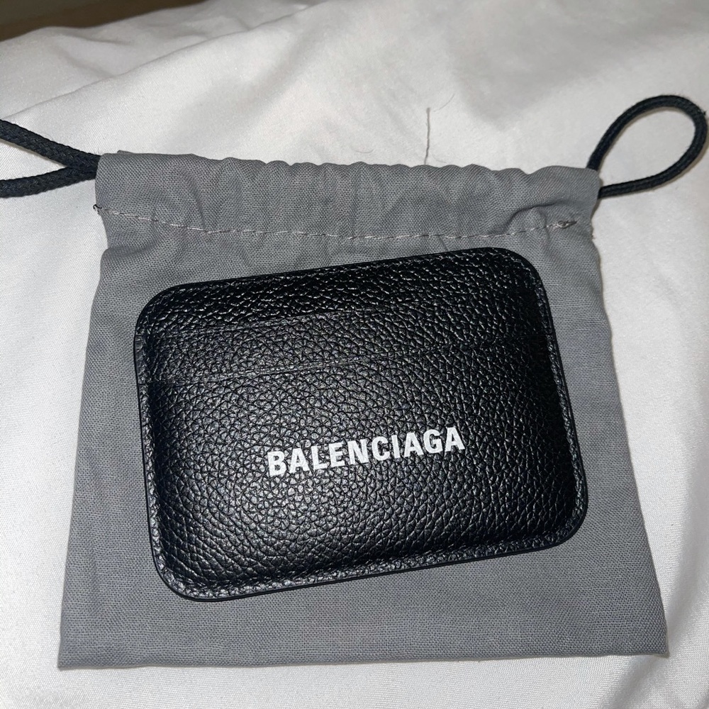 Balenciaga Cash Card Holder in Black Leather